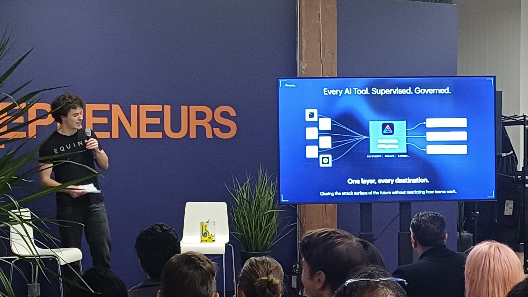 Jex at the YVS event, Entrepreneurs First, San Francisco